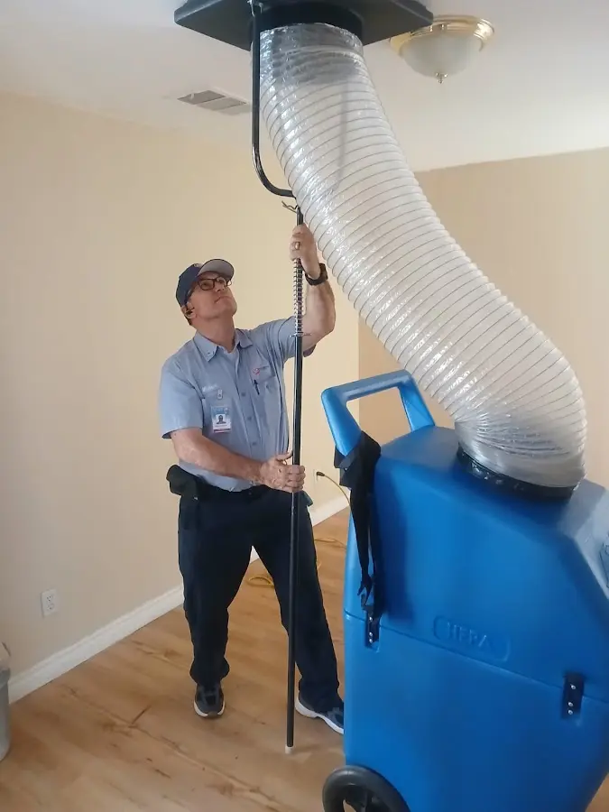 Mini Split Installation technician using HEPA equipment in Winter Springs